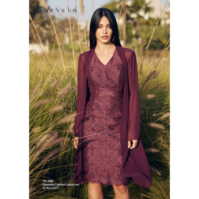 Robe cocktail Fashion New Light Burgundy