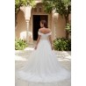 Robe tulle, épaules dénudées (off-shoulder), dentelle 3D, grande taille - vue de dos