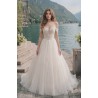 Robe princesse tulle scintillant, bretelles fines, corsage lacé dans le dos