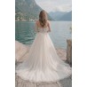 Robe princesse tulle scintillant, bretelles fines, corsage lacé dans le dos, vue de dos