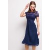 Robe Cocktail fluide mi-longue Bleu Roi