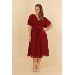 robe-cocktail-mariage-longue-mousseline-col-v-croise-broderie-florale-strass-rouge-grande-taille-ms