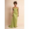 Robe cocktail longue avec bustier et traîne