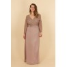 Robe cocktail longue avec manches longues