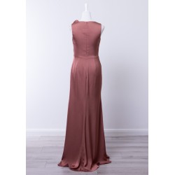 Robe cocktail longue Marsala